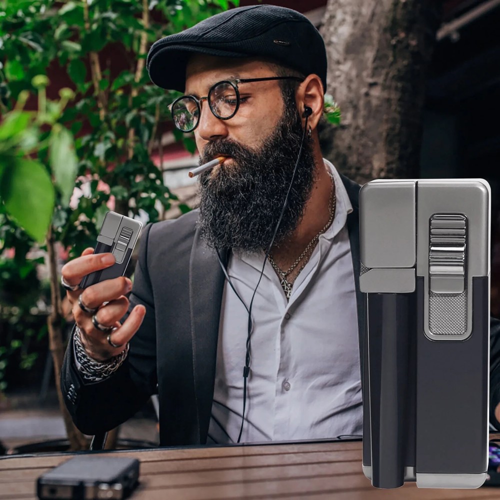 Portable Metal Lighter & Pipe Foldable Smoking pipe Multi-Functional Design