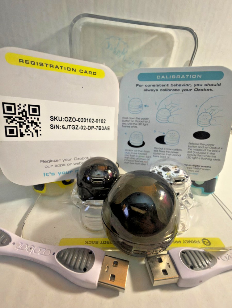 Ozobot Bit2.0 Dual Pack 2 Robots Competition Series STEM CodingCase USB OzoSkins