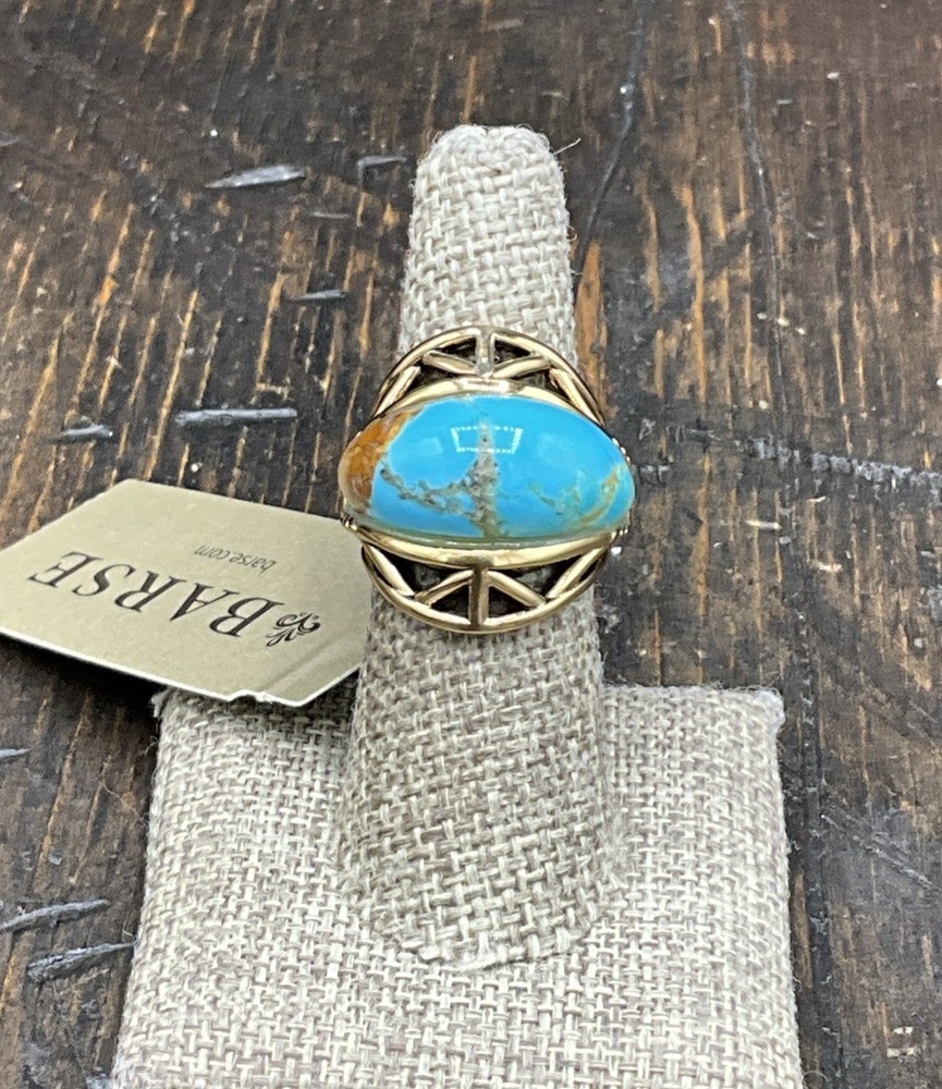 Barse Medevial Ring- Turquoise-Bronze- 7-NWT