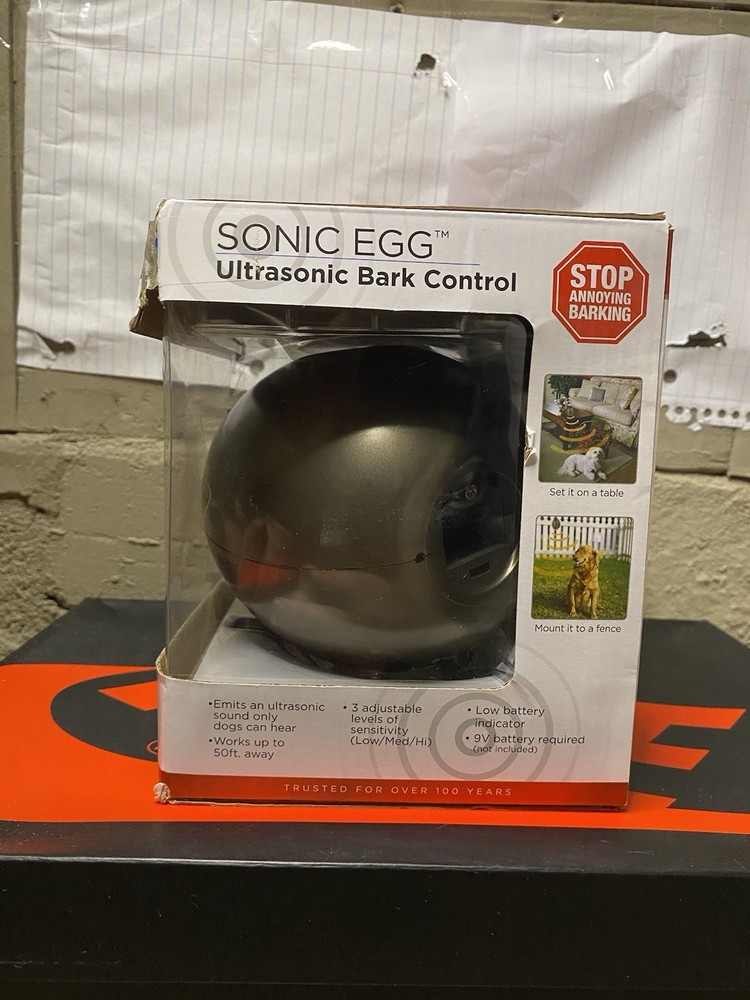 Sunbeam SBBCU1 Sonic Egg Ultrasonic Bark Control Device. NIB
