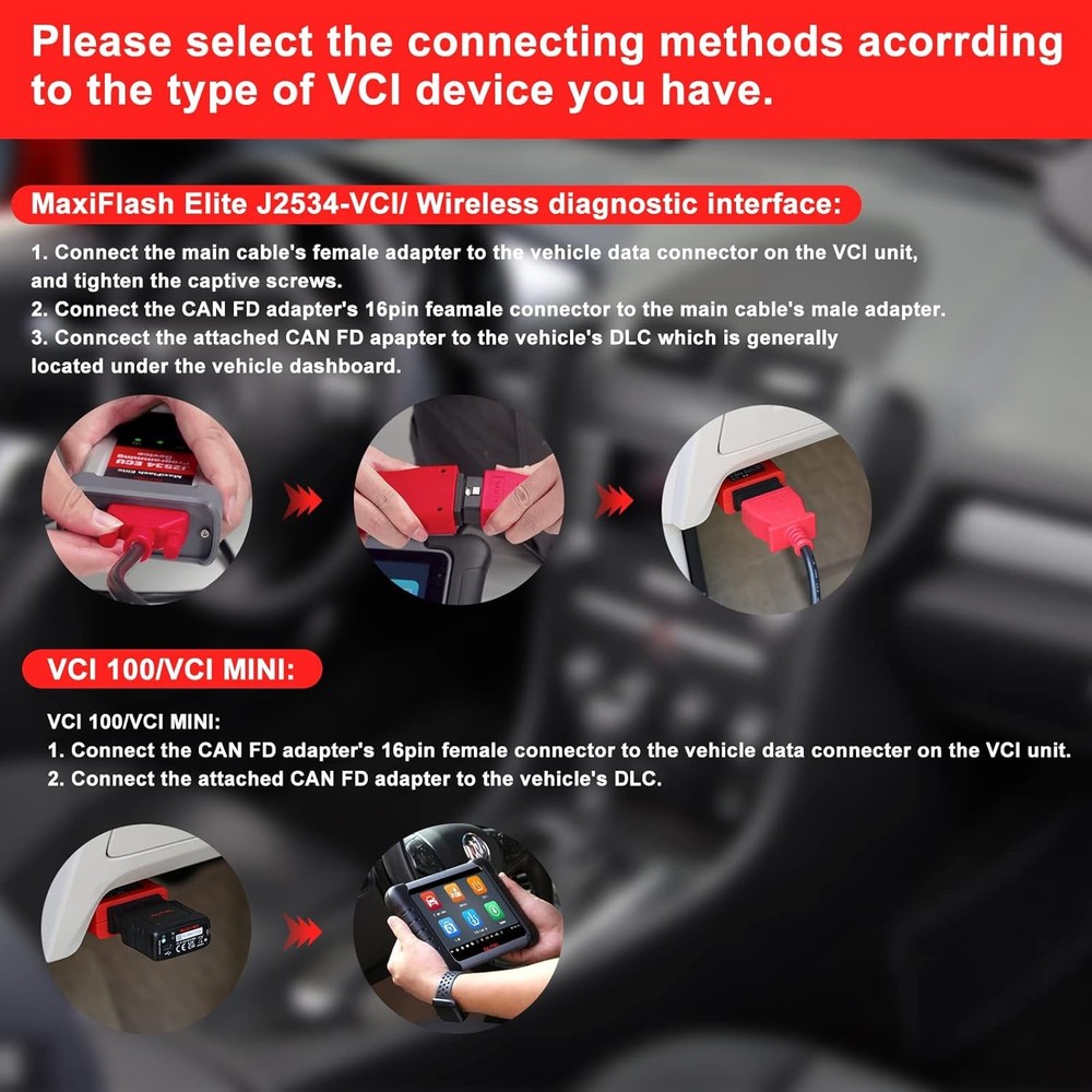 Autel CAN FD Adapter Work with VCI Connector for Diagnostic Scanner Tool