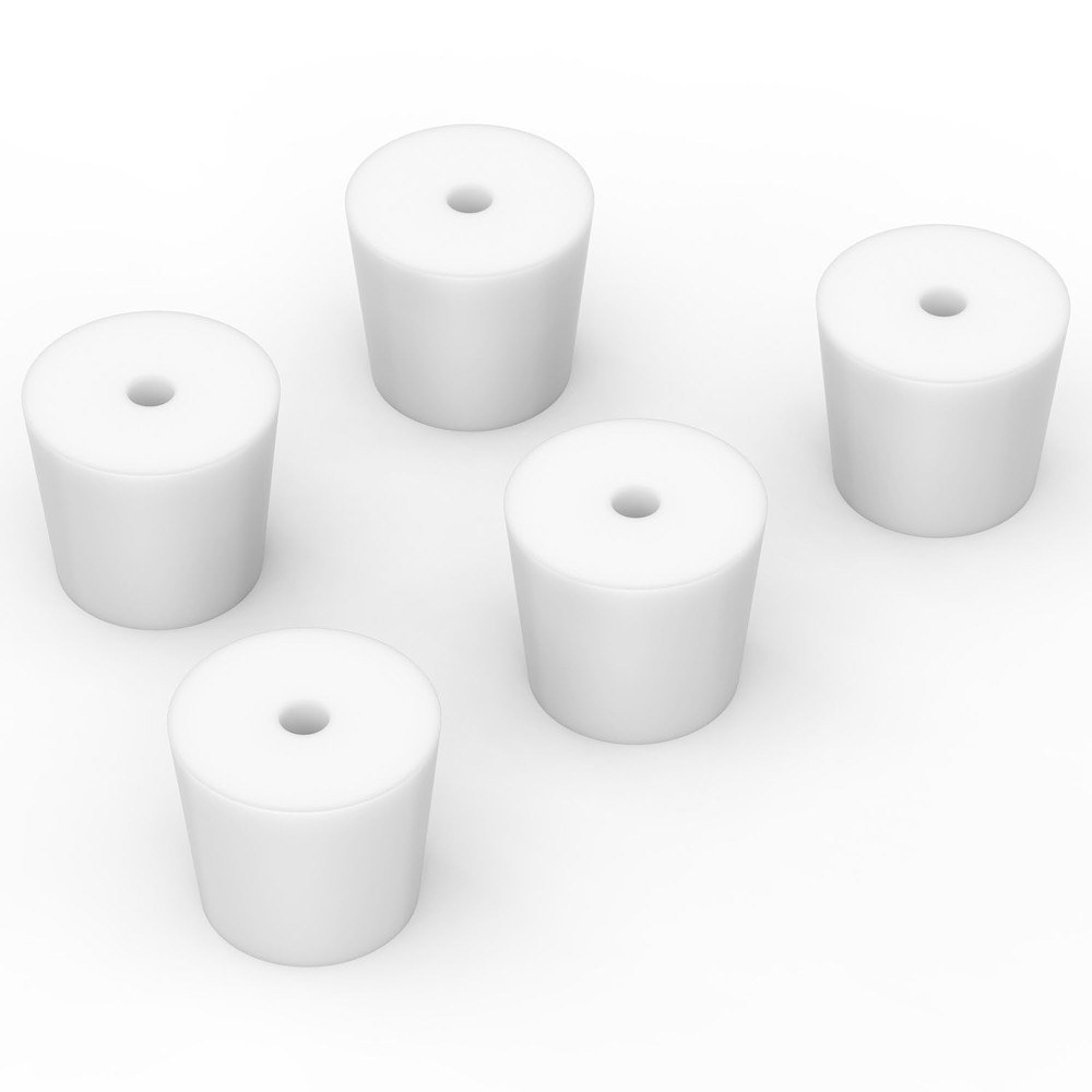 Solid Silicone Stopper, 5 Pcs 6# Leak Prevention Single Hole Reusable Silicone S