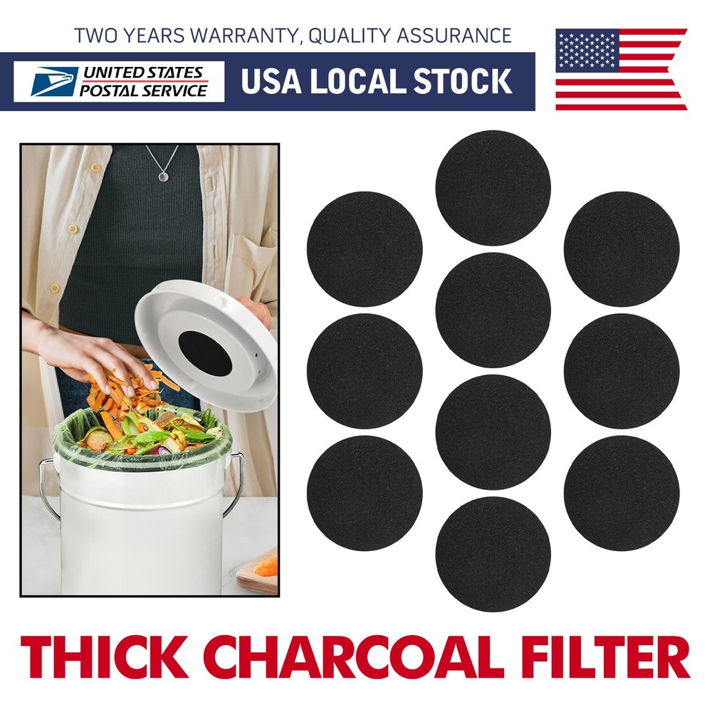 10 Pack 6.7 Inch Compost Bin Filter Pads Replacement for Kitchen Compost Bucket