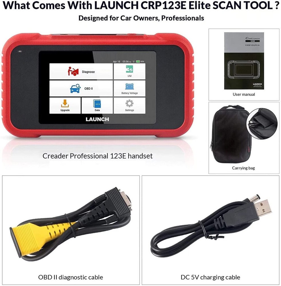 2025 LAUNCH X431 CRP123E PRO+ OBD2 Scanner ABS SRS Diagnostic Tool Code Reader