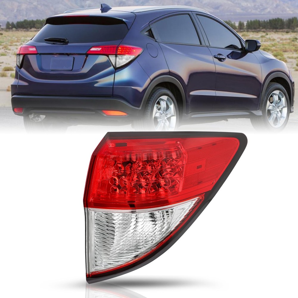 LED Tail Light Assembly for HRV 2016-2022 Right Passenger Side Red Clear