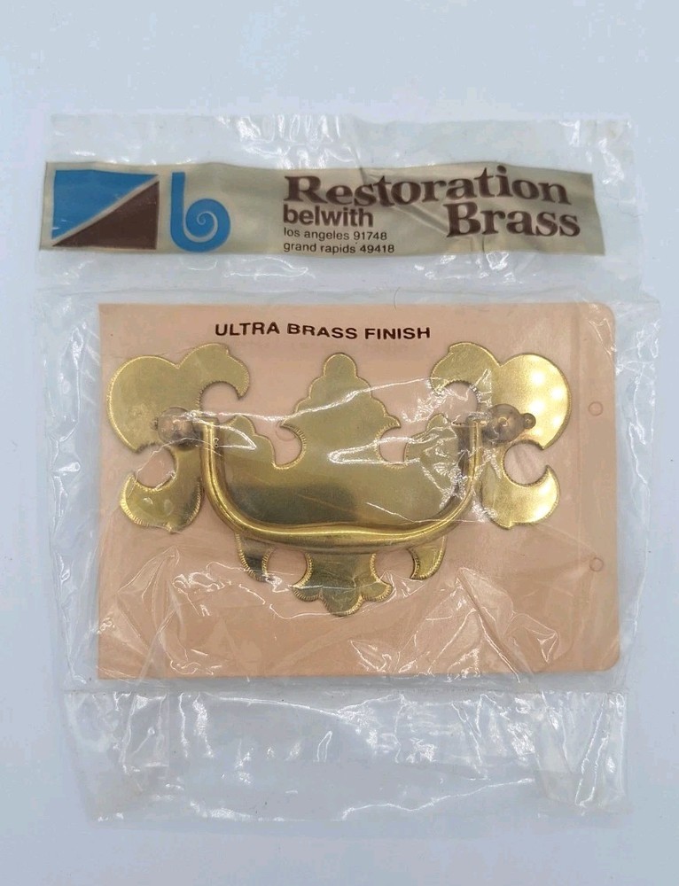 2 Vintage Belwith Restoration Brass Chippendale Drawer Pulls Batwing Hardware