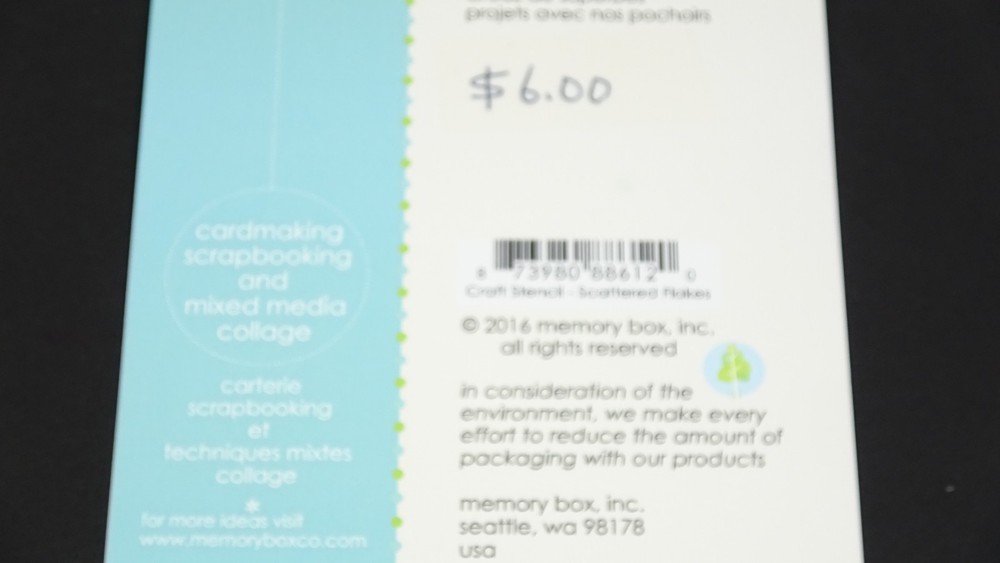 2016 Memory Box Designer Stencil Scattered Flakes 88612