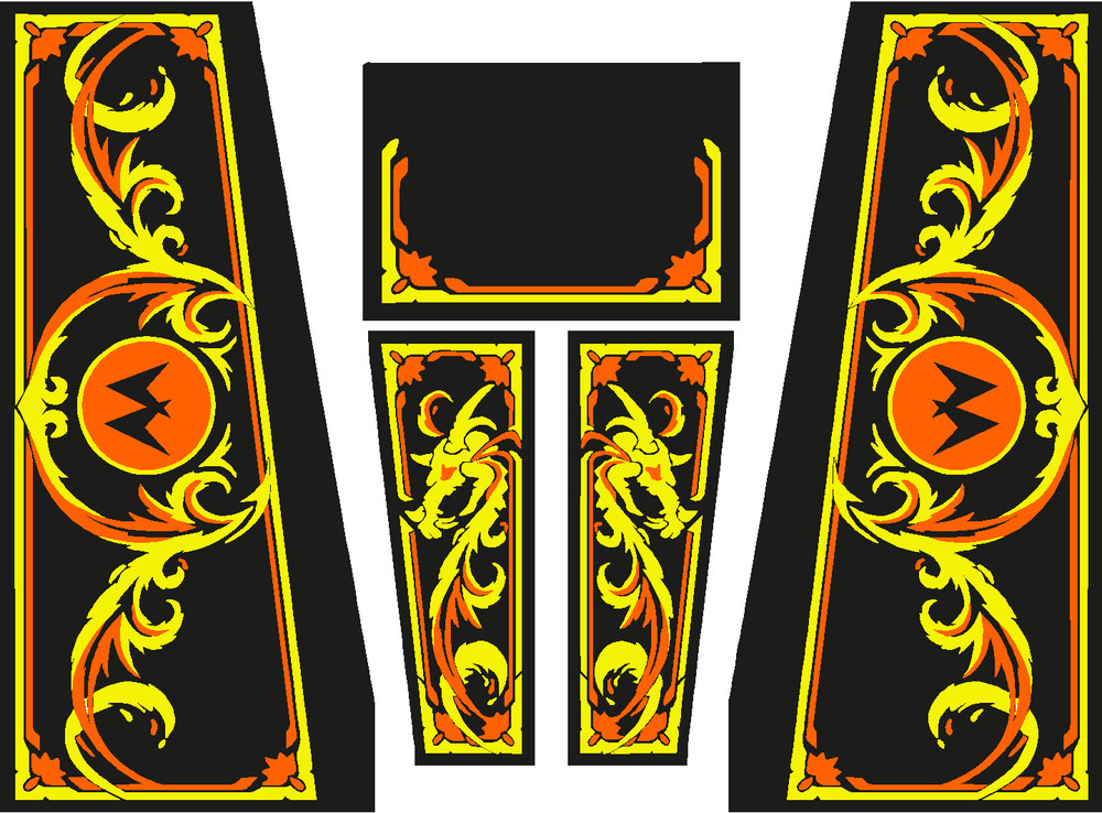 Williams SORCERER Pinball Machine Cabinet Decal Set