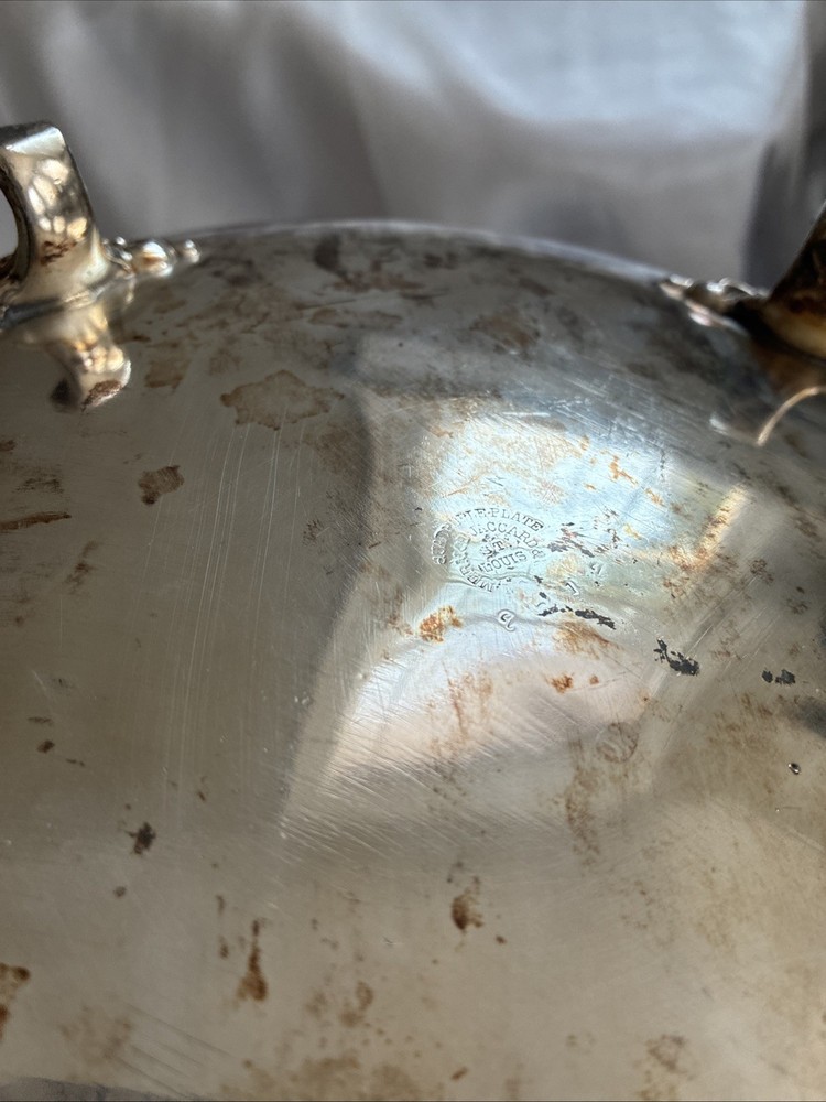Antique Silver Footed Serving Dish
