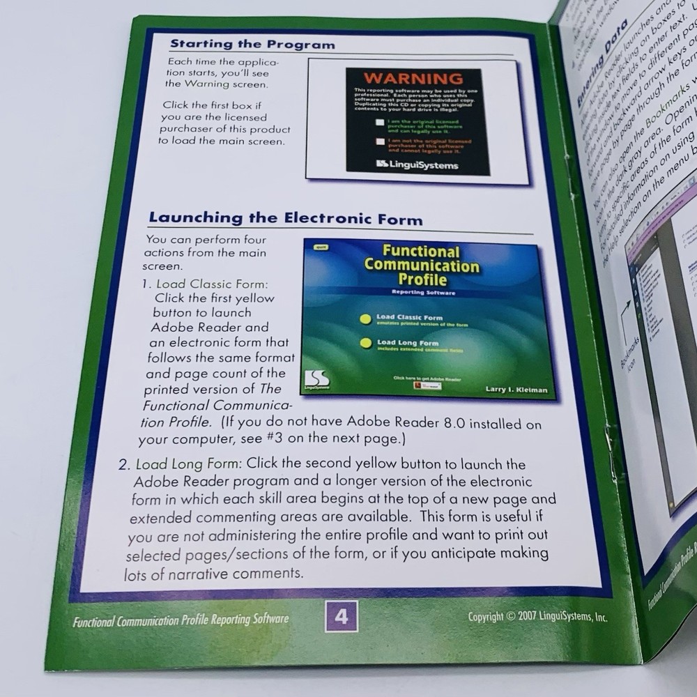 Functional Communication Profile Reporting Software Only No Manual Larry Kleiman