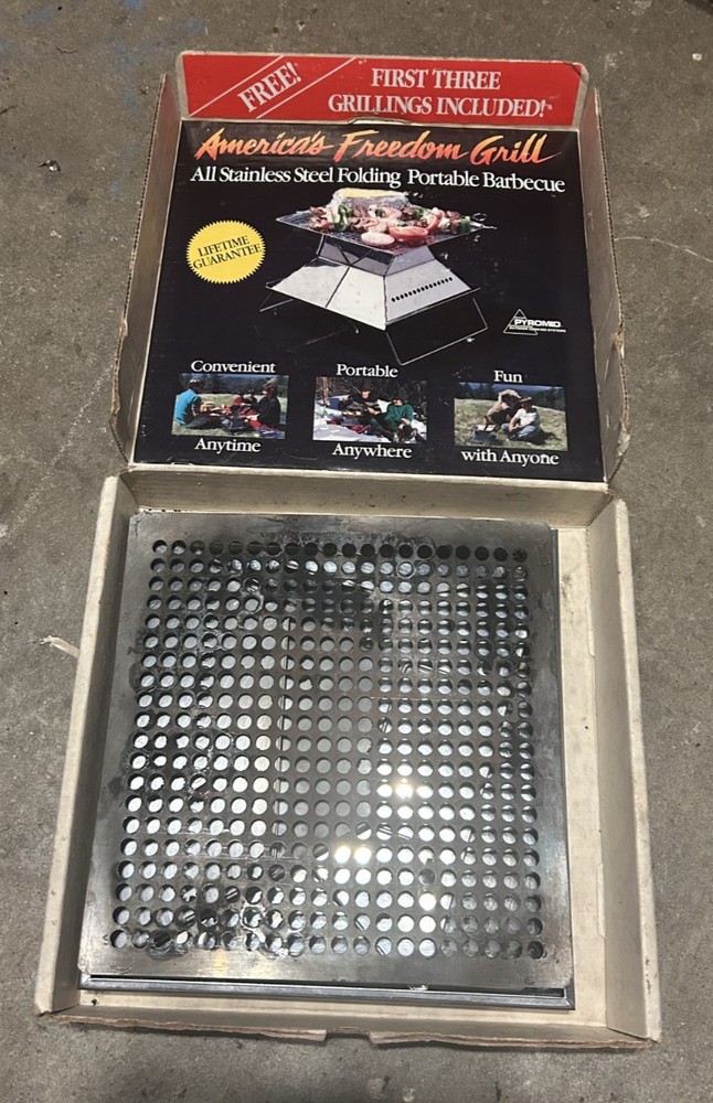 Vintage PYROMID 12” Portable Camping Grill Igloo w/ Box
