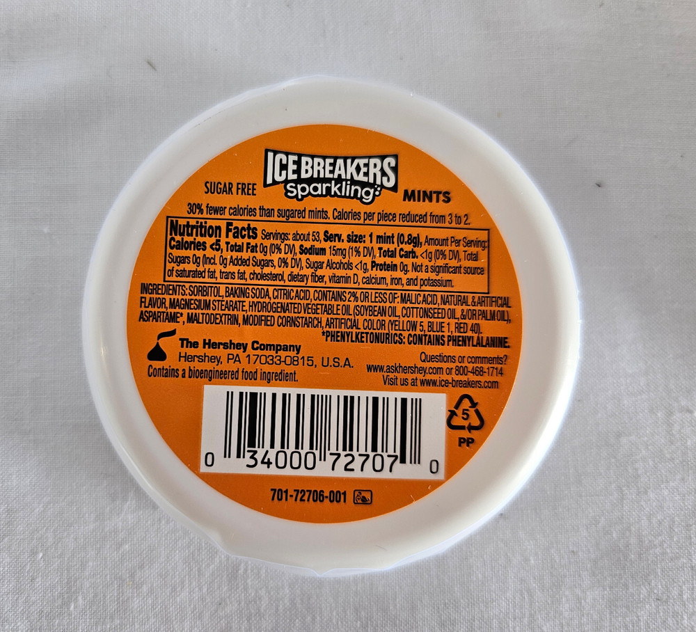 Ice Breakers Sugar Free Mints Sparkling Pineapple Mango Seltzer (2) 1.5 oz ea