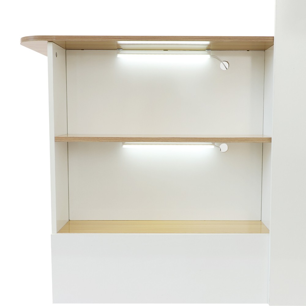Rectangular Modern Reception Desk Reception Counter Table w/ Lockable Drawer