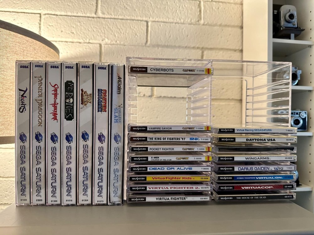 Clear Plastic CD Organizer Stackable Storage Holder Holds 30 Cases