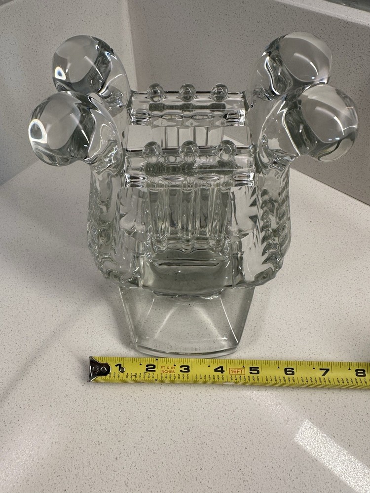 Pair Crystal Bookends Harp Shaped