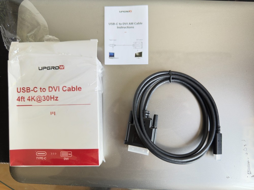 USB-C to DVI Cable 4ft 4K @30Hz
