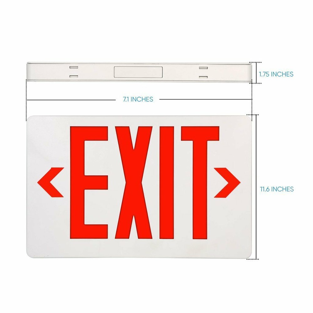 Double Face 4W Red LED Exit Sign Light - Side/Ceiling Mount With Battery Back-up