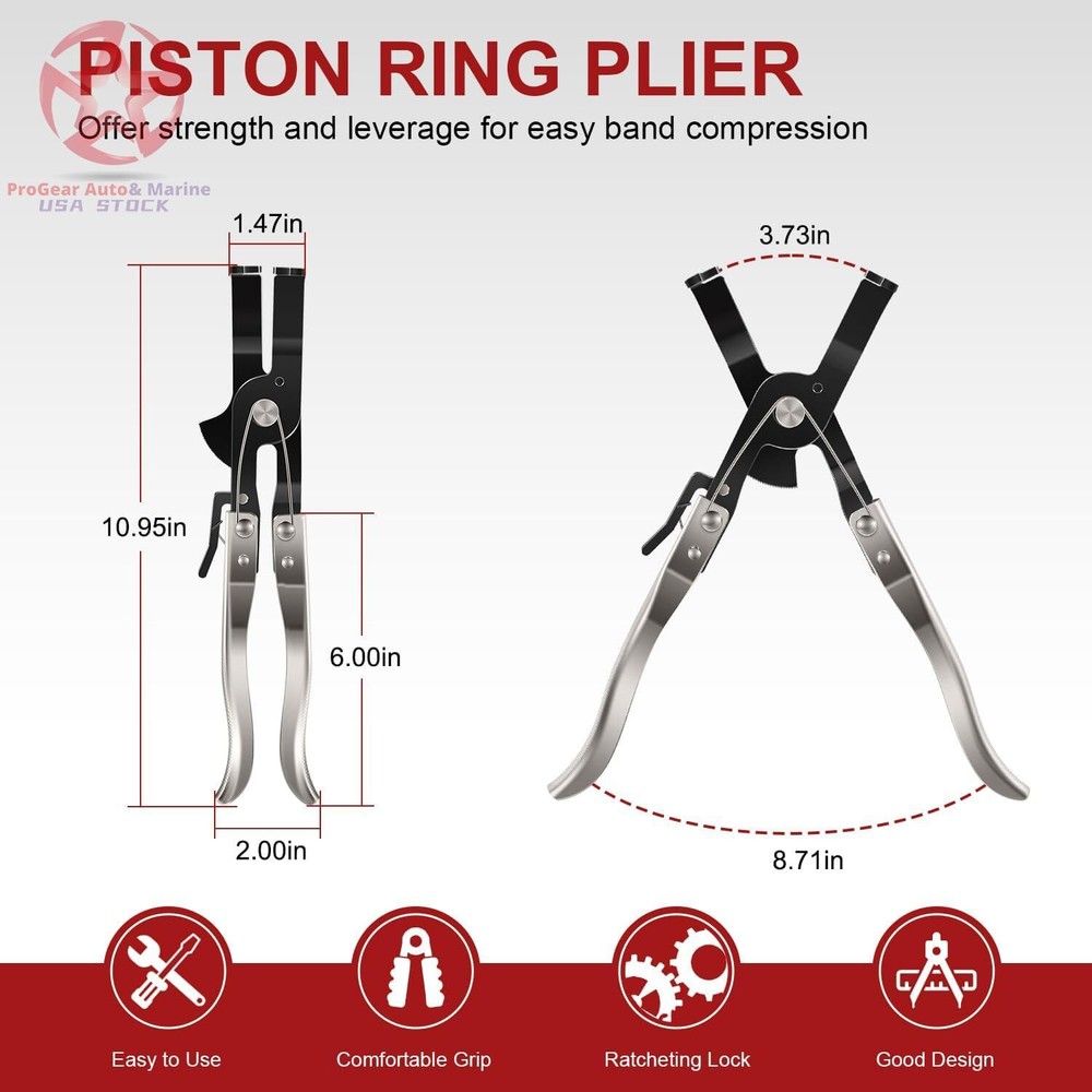 Piston Ring Compressor Kit 940387: Adjustable for Engine Piston Install