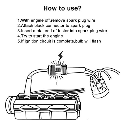 SINGARO Inline Spark Plug Tester, Plug-in Engine Ignition Tester, Car 1