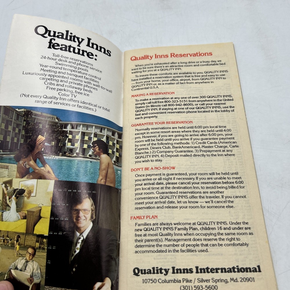Vintage 1976 Quality Inns Directory