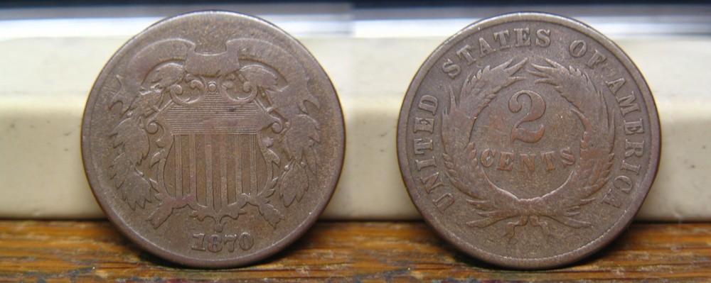 1870 TWO CENT PIECE US COIN