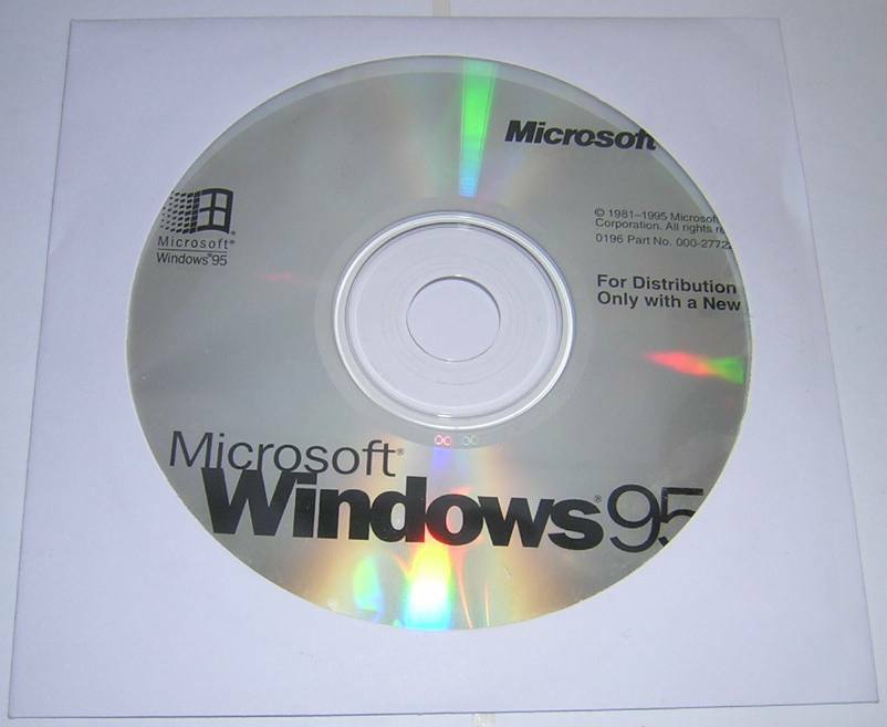 Microsoft Windows 95 Original Install CD-ROM, COA/Product Key & User Guide