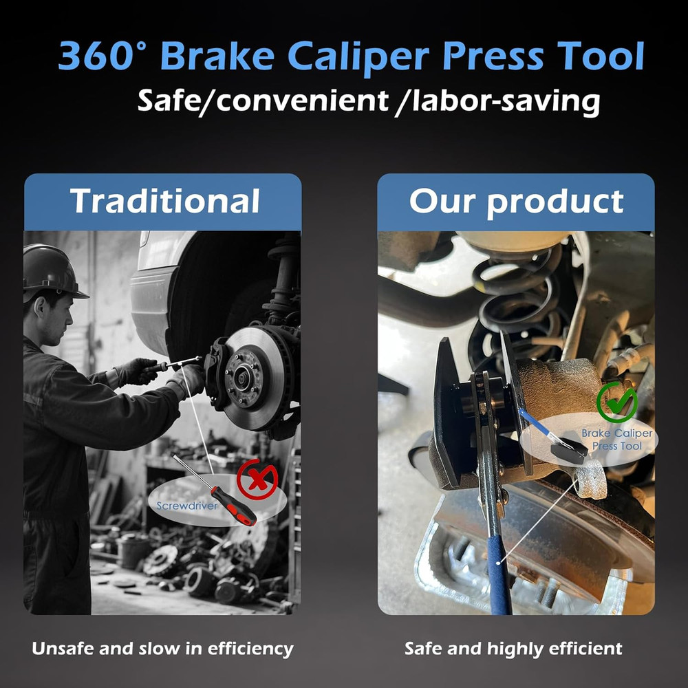 Brake Caliper Compression Tool 360° Adjustable Piston Compressor Caliper Piston