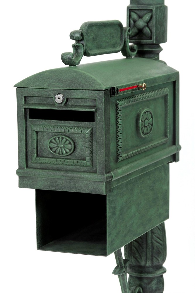 Locking Mailbox VERDE with Paper Box Secure Cast Aluminum Better Box Mailboxes