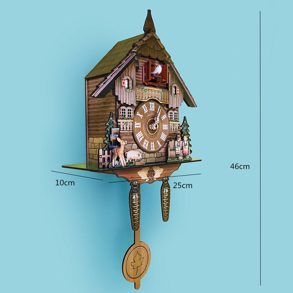 Vintage Cuckoo Wall Clock Elegant Black Forest Design with Singing Feature