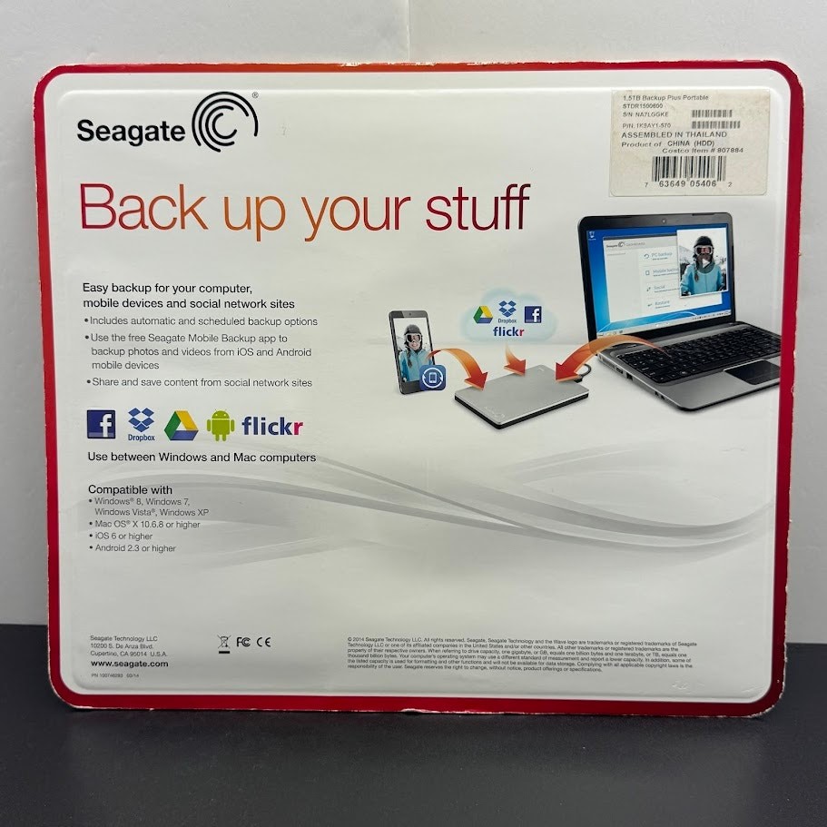 Seagate 1.5 TB Backup Plus Slim Portable External Hard Drive USB 3.0 Mac & PC