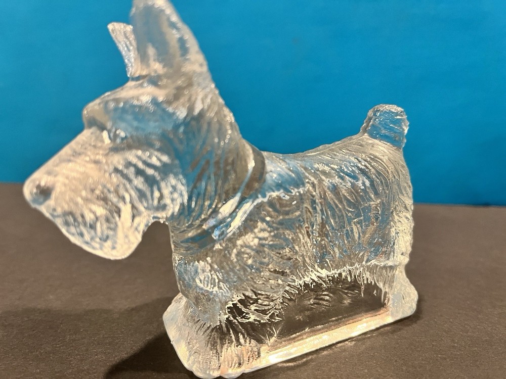 4 Vintage Glass Dog Candy Containers.