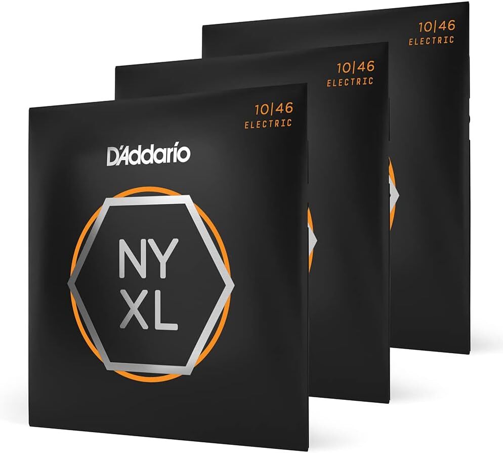 D'Addario Light 3-Pack Electric Guitar Strings, 10-46 Regular Light, 3-Pack