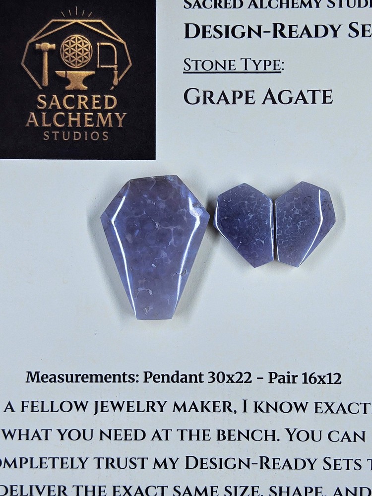 Coffin Shape - Grape Agate - Design-Ready