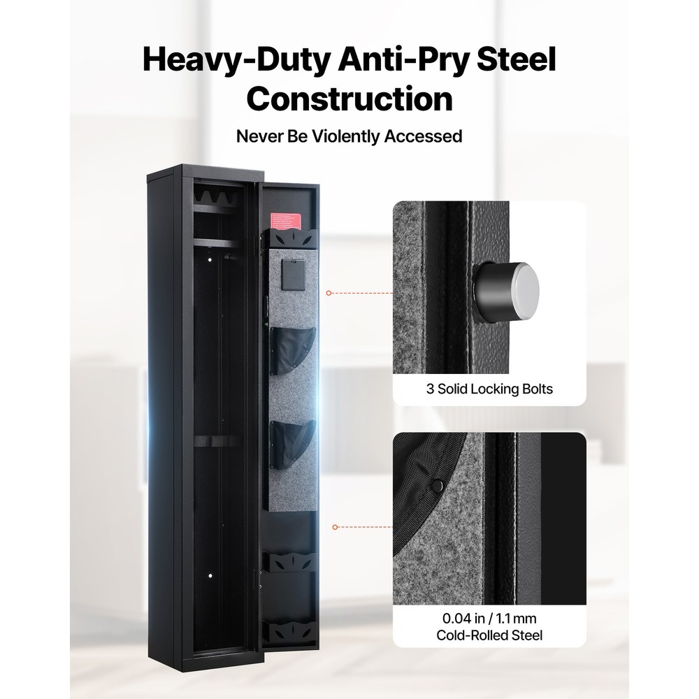 Uimoso Secure Gun Storage with Digital Lock & Adjustable Racks, Assembly Needed