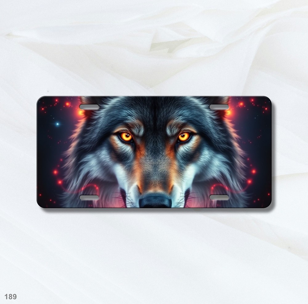 Hyperrealistic Wolf License Plate Personalized Vanity Plate Birthday Gift