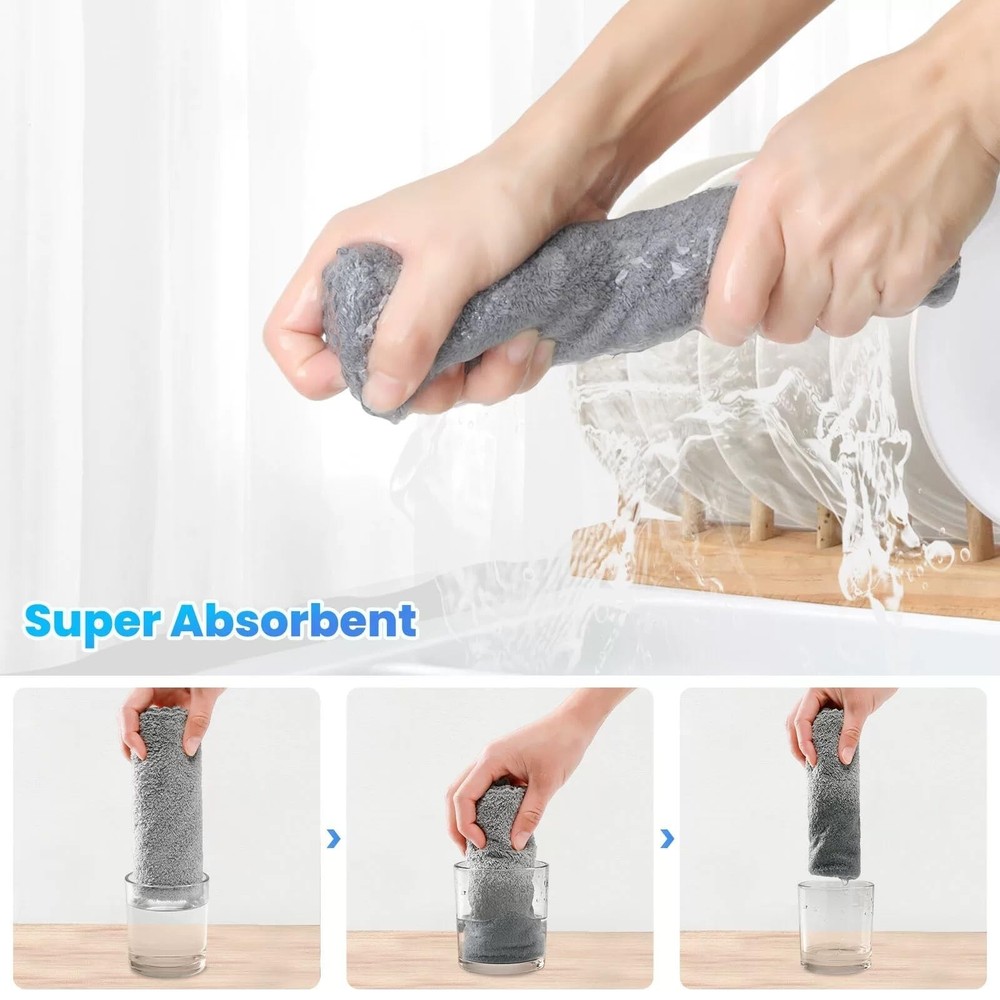 12 Pack Cleaning Cloth,Ultra Soft Absorbent Quick Drying Microfiber Cleaning ...