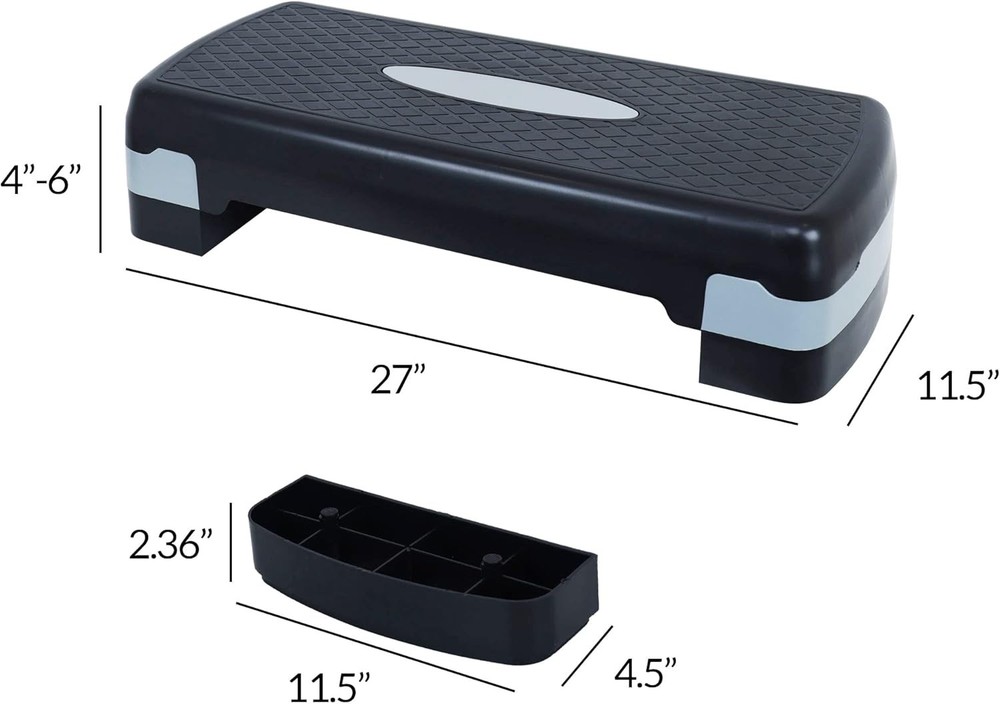 Adjustable Workout Aerobic Stepper Step Platform Trainer, 27-Inch, Multiple C...