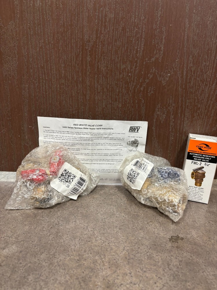 Tankless Water Heater Installation Kit size 3/4" Part Number 3400RAB