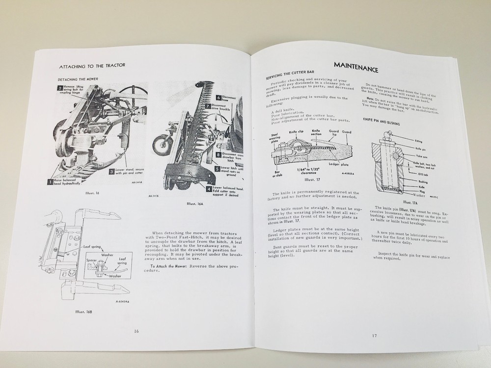 International Harvester 1000 Balanced Mower Operators Owners Manual