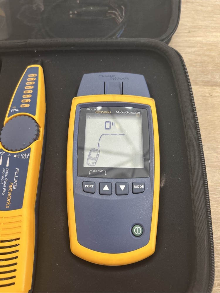 Fluke Networks Microscanner2 Cable Verifier Tester Kit MS2-100 Intellitone Pro 2