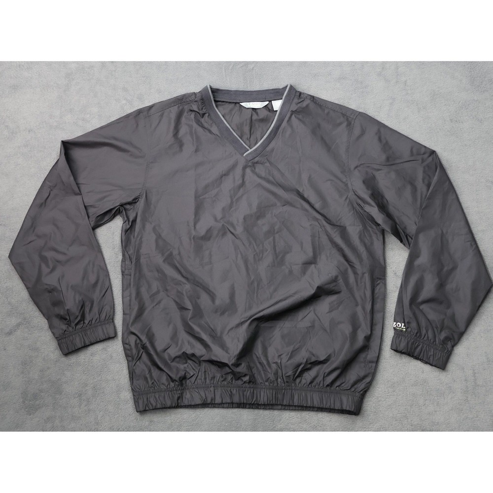 IZOD Golf X-Treme Function Windbreaker Pullover Mens Small Gray V-Neck Jacket
