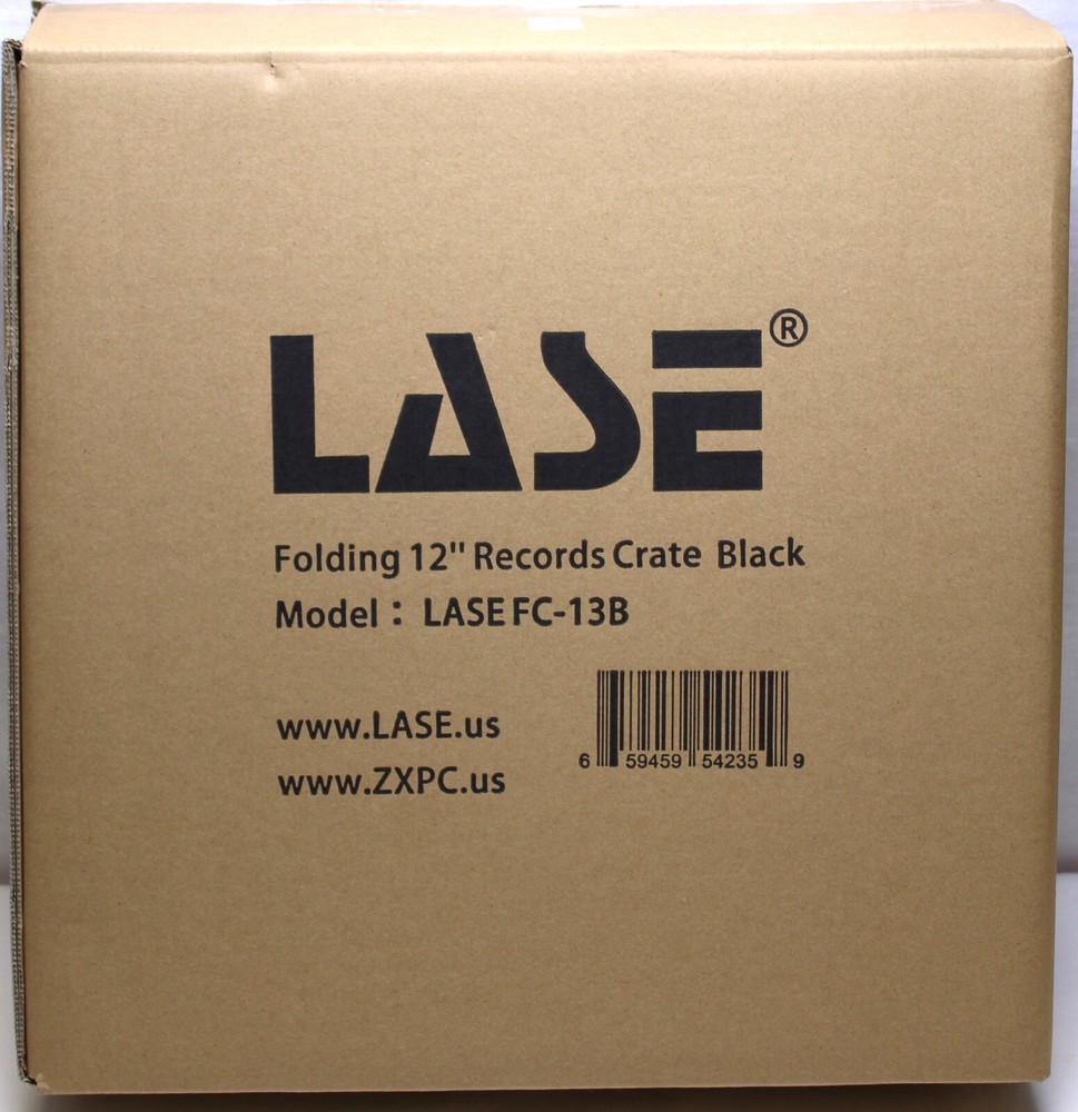 12"/LP Vinyl Record Black Plastic Case Foldable-Road/Storage Stackable(80 vinyl)