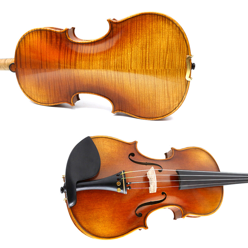 Master 4/4 Flamed Maple Handcrafted Violin With Premium Ebony Hardware And Case
