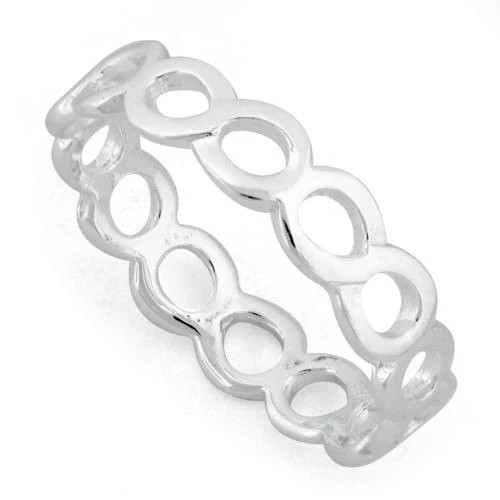 925 Sterling Silver Hollow Bubble Eternity Ring