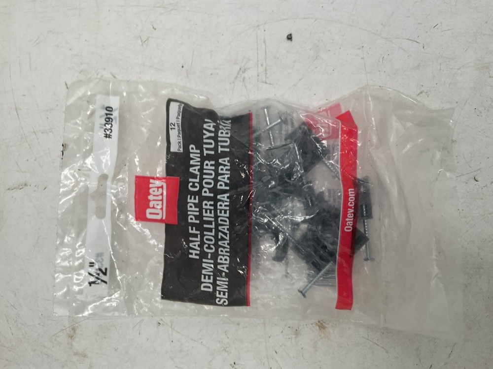 12 Pack 1/2" Pipe Clamps Half Nail Clamp 33910 Oatey Pipe Support System