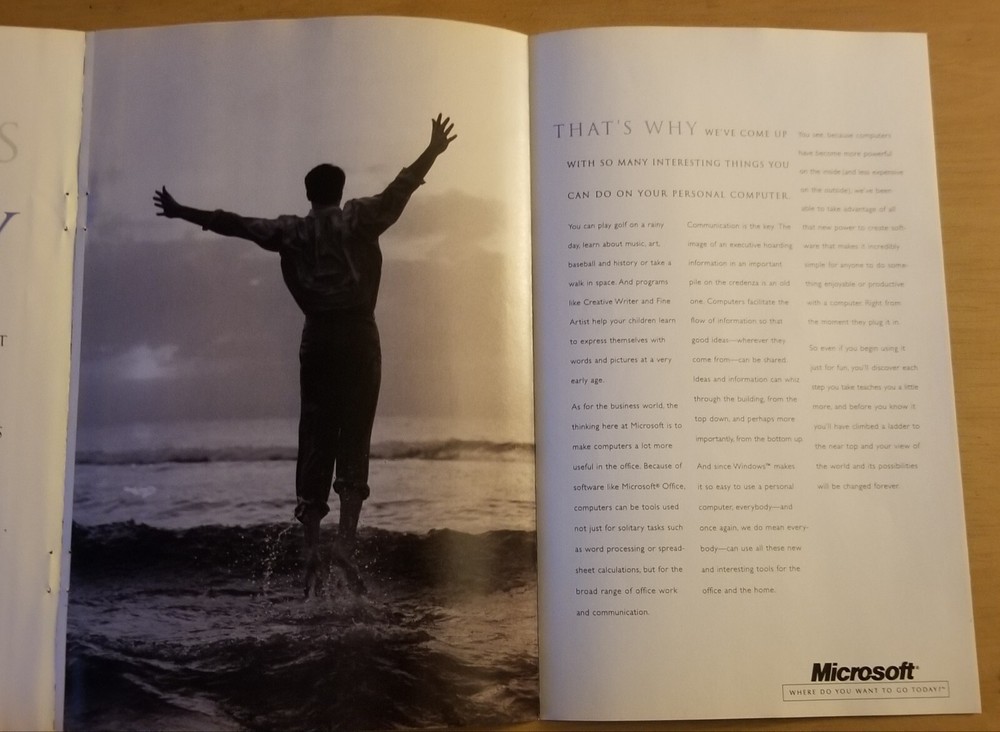 1995 Microsoft Computers & Software Multi-page Insert Vintage Print Ad