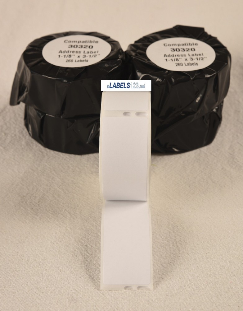 6 Rolls Dymo® Compatible 30320 White Rectangular Address Labels Thermal Blank
