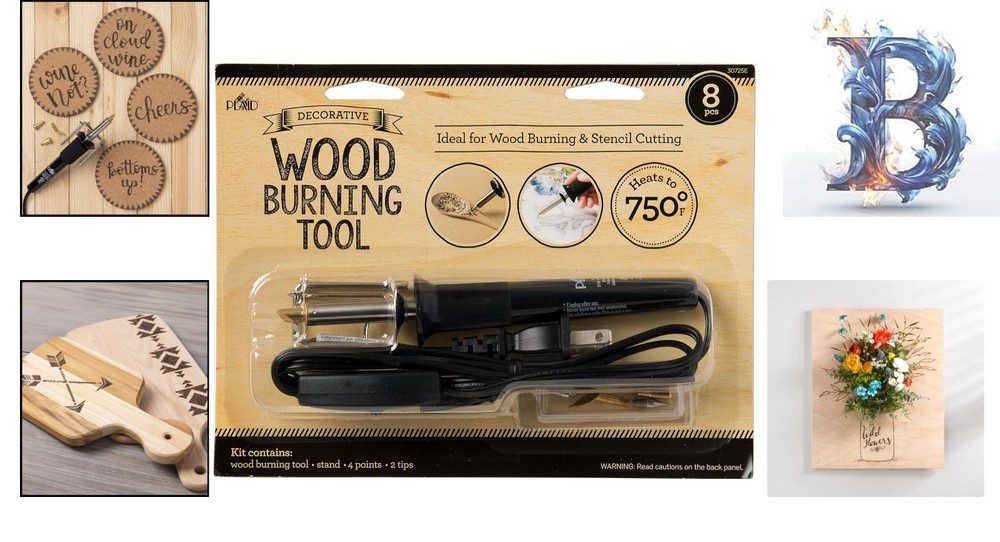 8-Piece Wood Burning Tool Set for Artists: Includes Stencil Cutting Tips