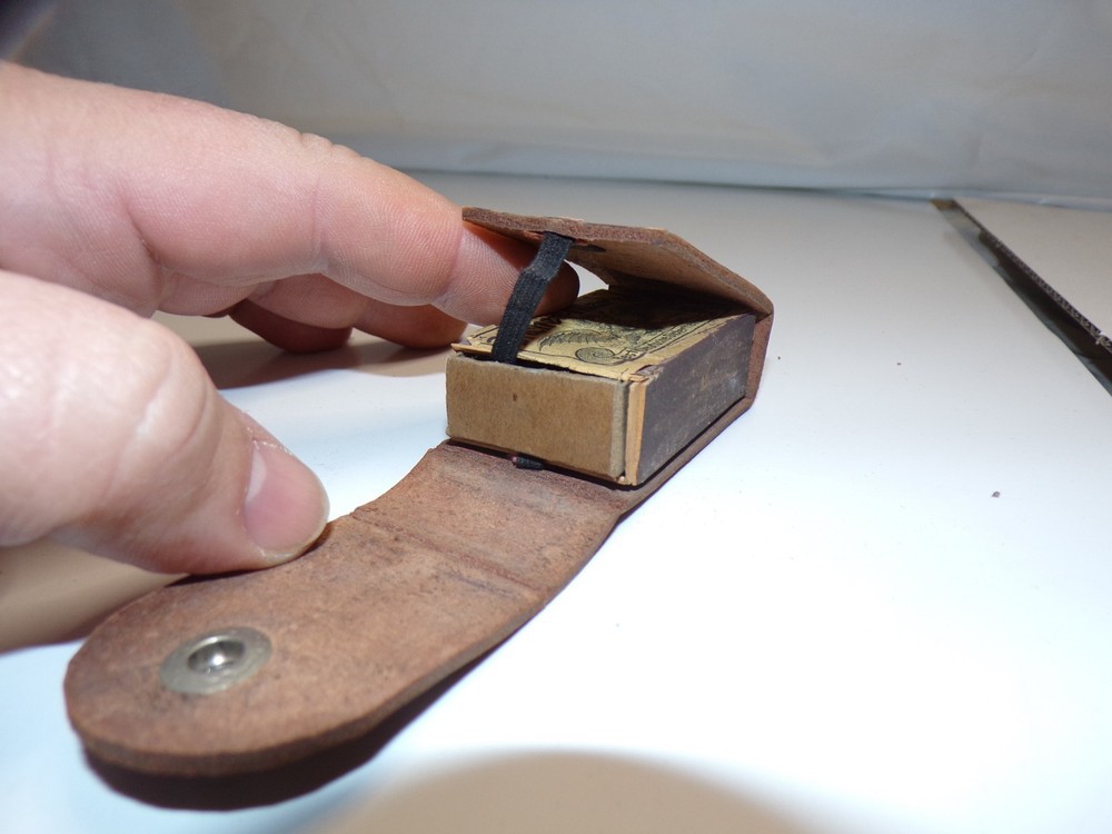 VTG Leather Matchbox Holder