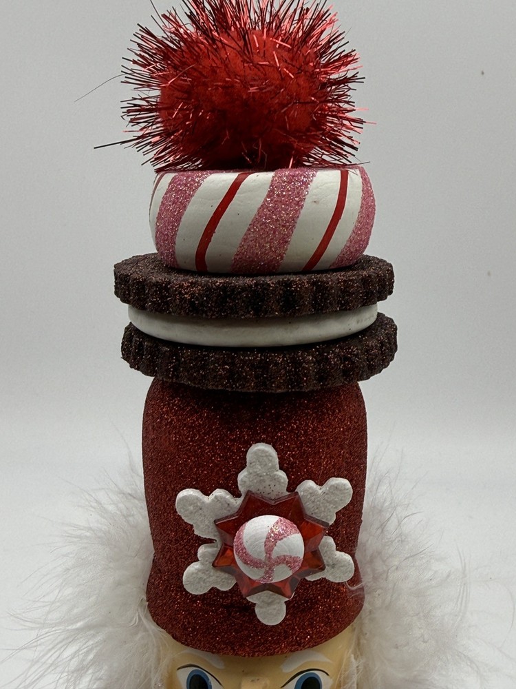 Kurt Adler 12" Red Glitter Gingerbread Nutcracker Cookie Hat